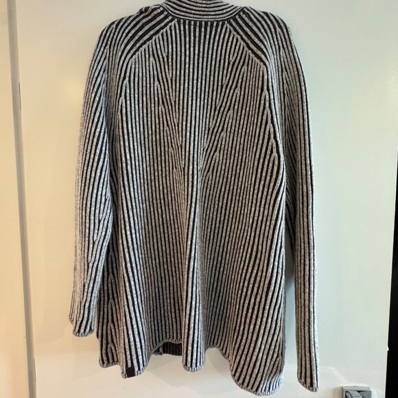 lululemon Cotton-Cashmere Blend Sweater Wrap Grey/ white Size 8 - Picture 6 of 8